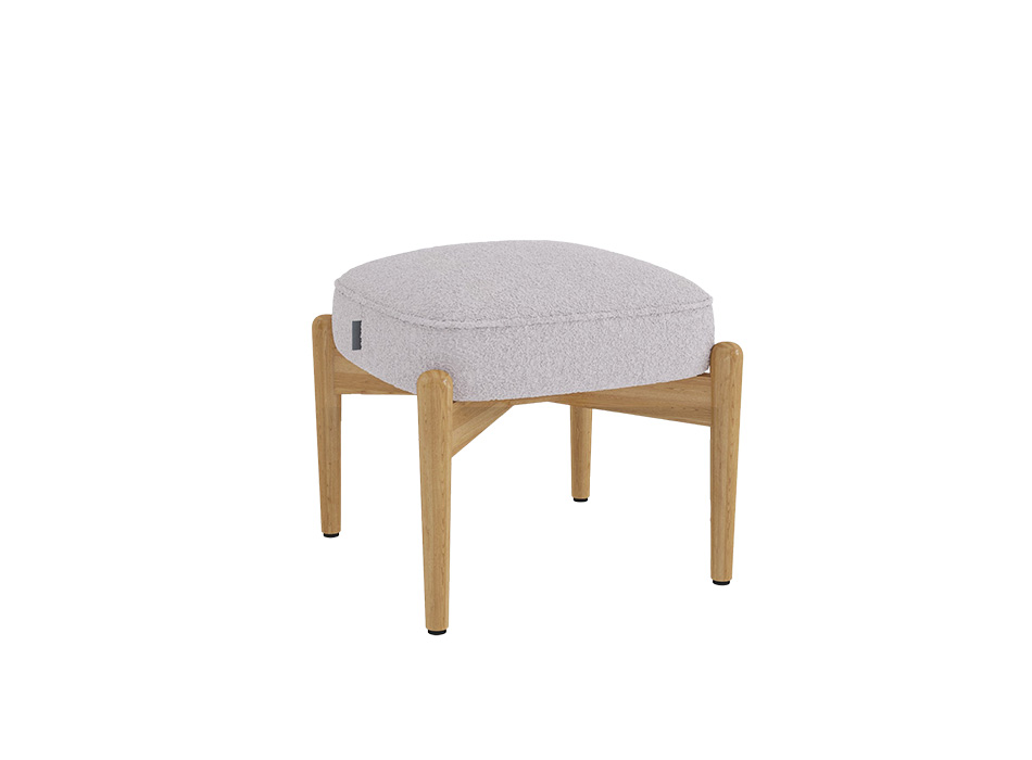 Стаціонарний м'який пуф Luno Mini на опорах з масиву ясеня.