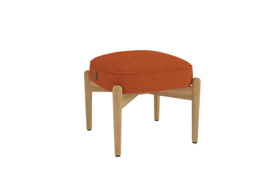 Стаціонарний м'який пуф Luno Mini на опорах з масиву ясеня.