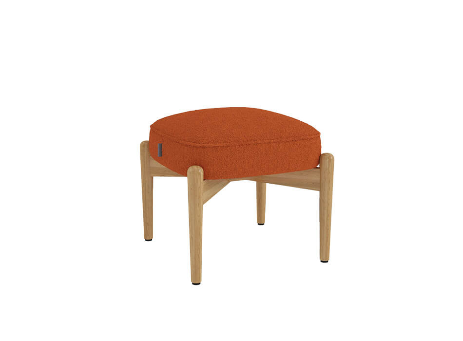 Стаціонарний м'який пуф Luno Mini на опорах з масиву ясеня.