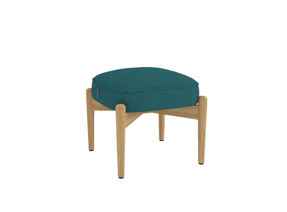 Стаціонарний м'який пуф Luno Mini на опорах з масиву ясеня.